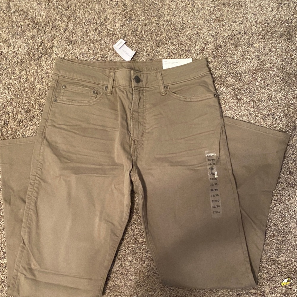 American Eagle Outfitters Men's Slim Straight Tan Jeans
